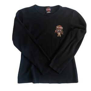 Harley-Davidson Ladies Black Long Sleeve T-shirt with Eagle & Dreamcatcher